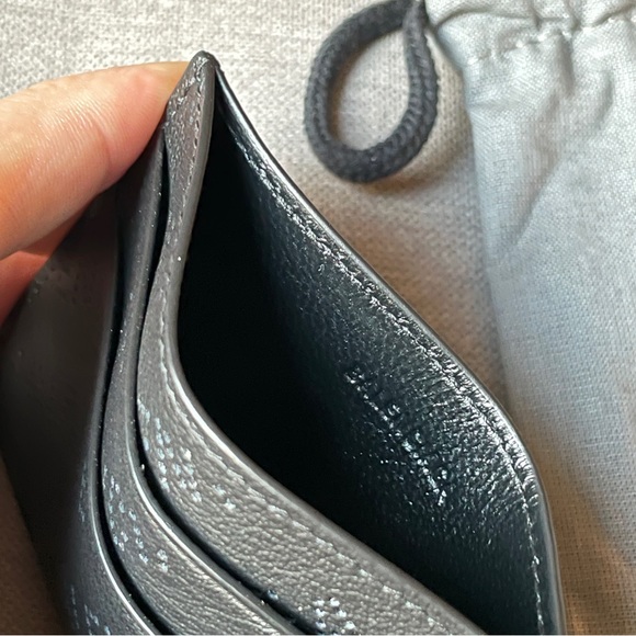 BALENCIAGA Perforated Logo Leather Card Case - Picture 2 of 4